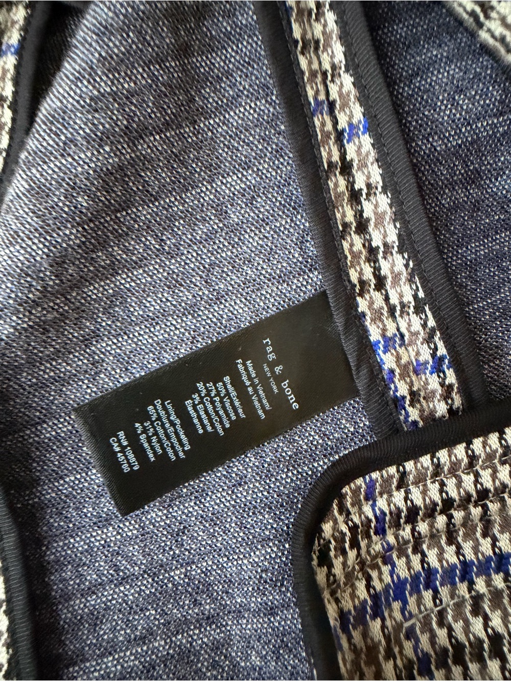 Rag & Bone Preston Blazer Houndstooth Plaid Double Breasted Size 8 - Picture 11 of 15